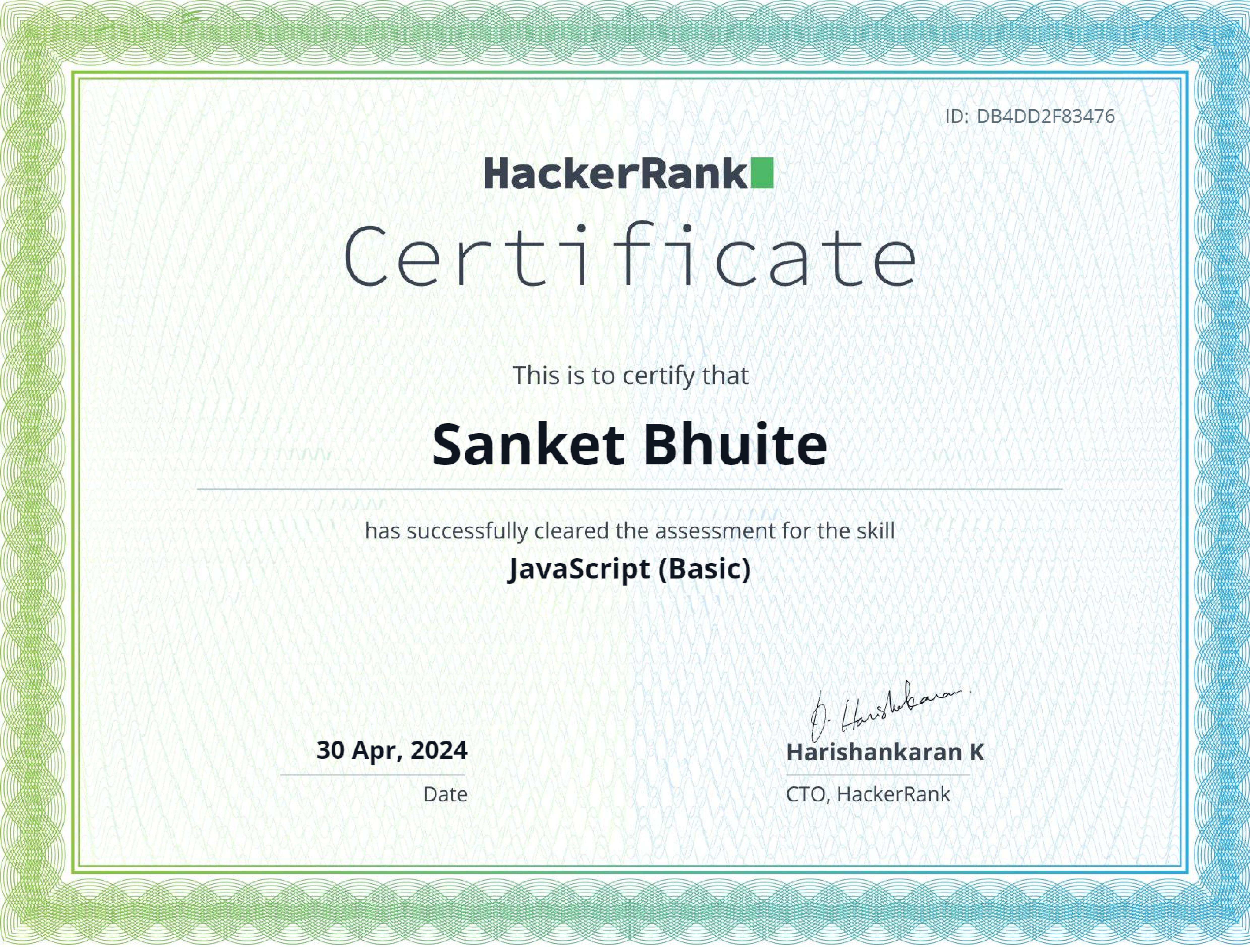 Certificate 12